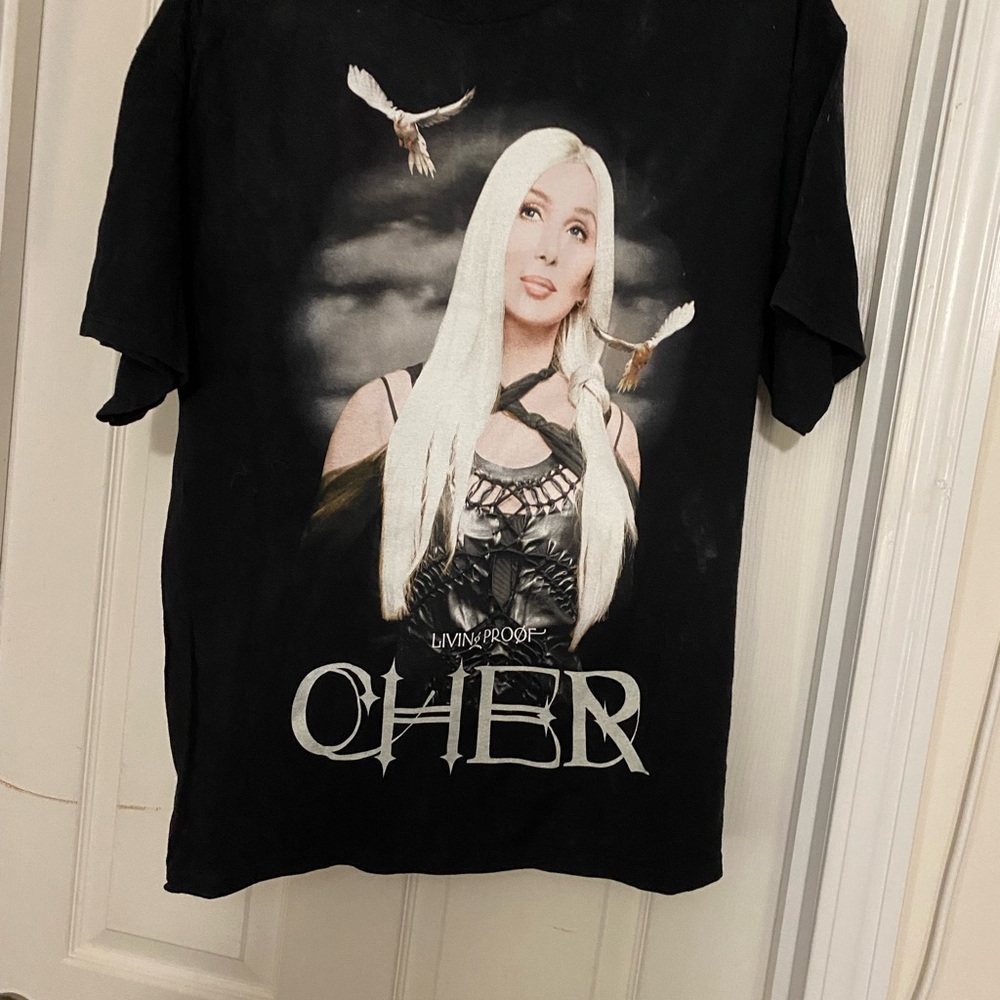 Delta Black Cher Graphic Tee with Blonde Portrait